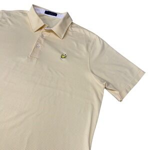 Masters Clubhouse Collection Yellow Pinstripe Polo Shirt XXL‎ Made in Italy